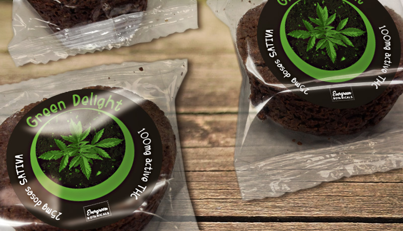 Premium Photo | Brownie cake with cannabis weed generative ai